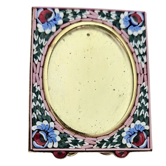 Mosaic Miniature Photo Frame Pink Blue Green Glass Chip J110